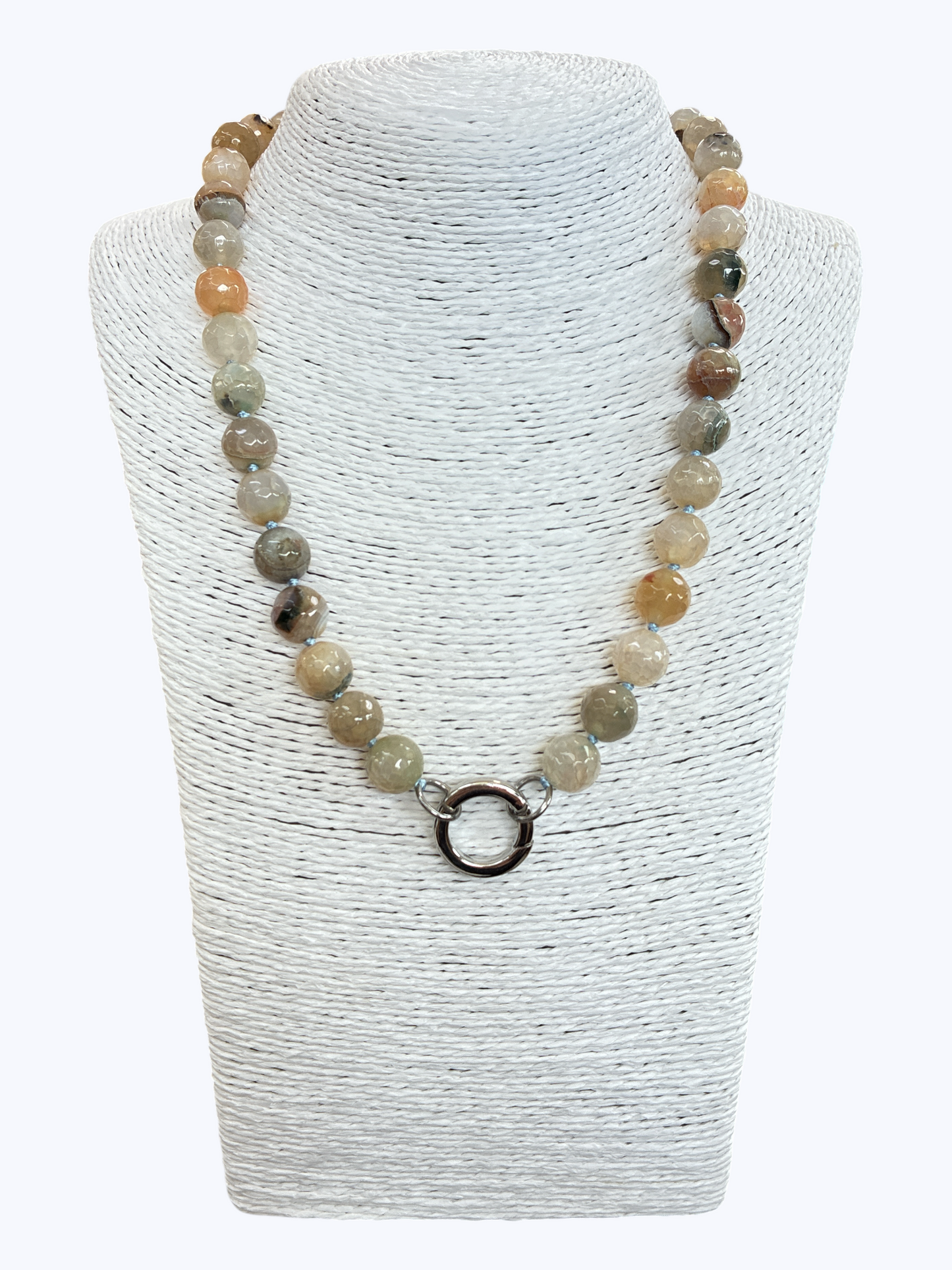 SB-SSN Crazy Agate Multi Natural Stone Necklace