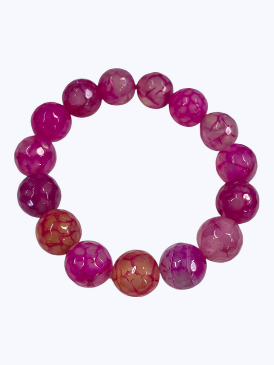 SB-SSB Pink Agate Natural Stone Bracelet