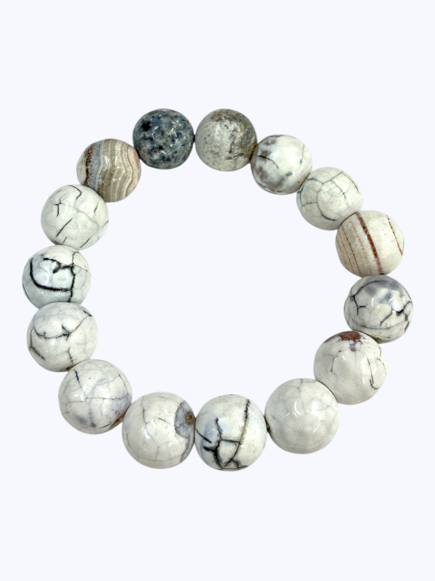 SB-SSB Howlite White Natural Stone Bracelet