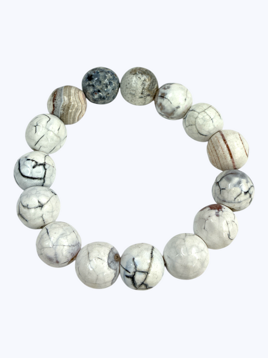 SB-SSB Howlite White Natural Stone Bracelet