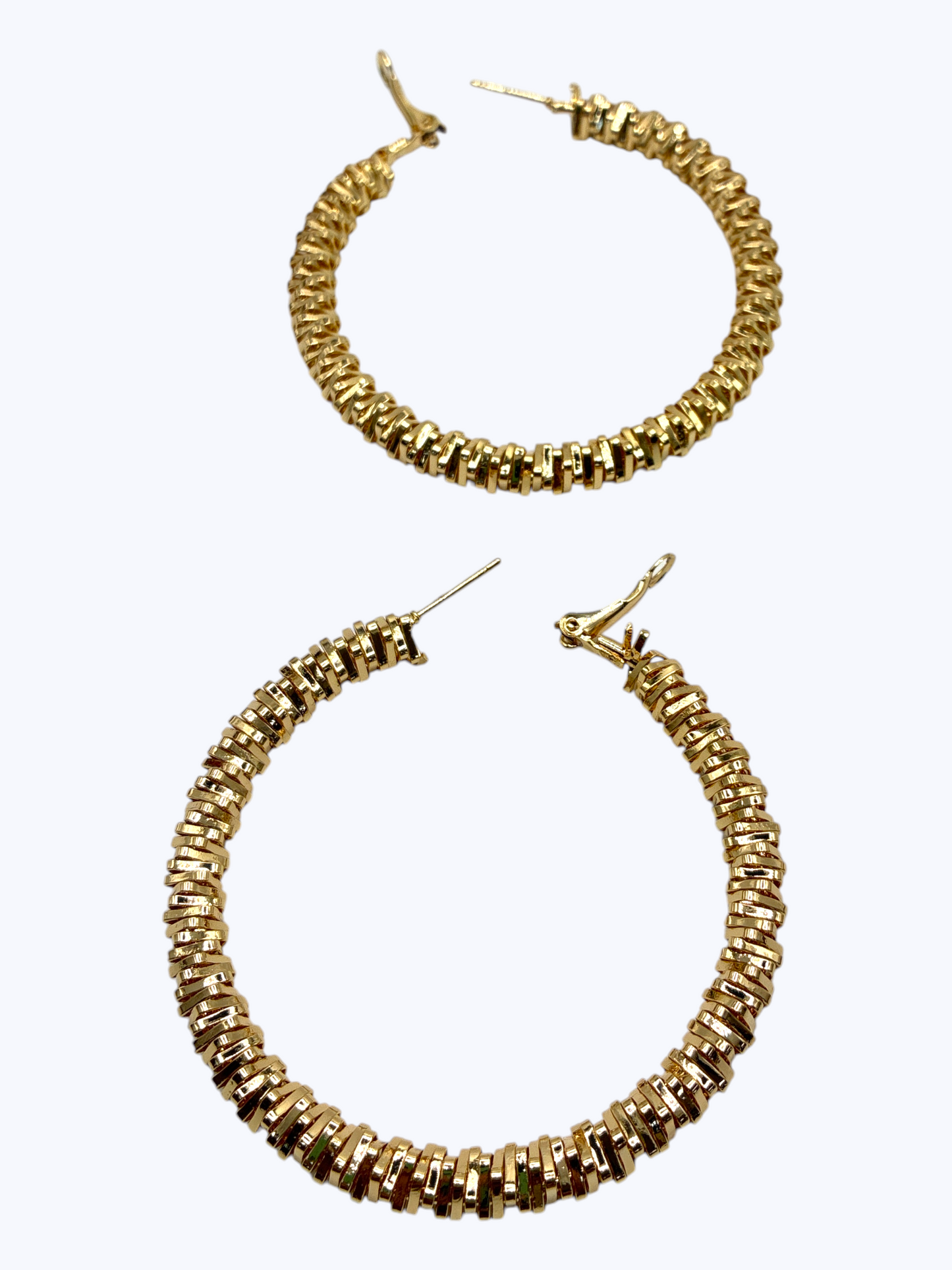 E2491 | ''60MM'' Sparkle Accent Hoop Earrings | KE7363-60