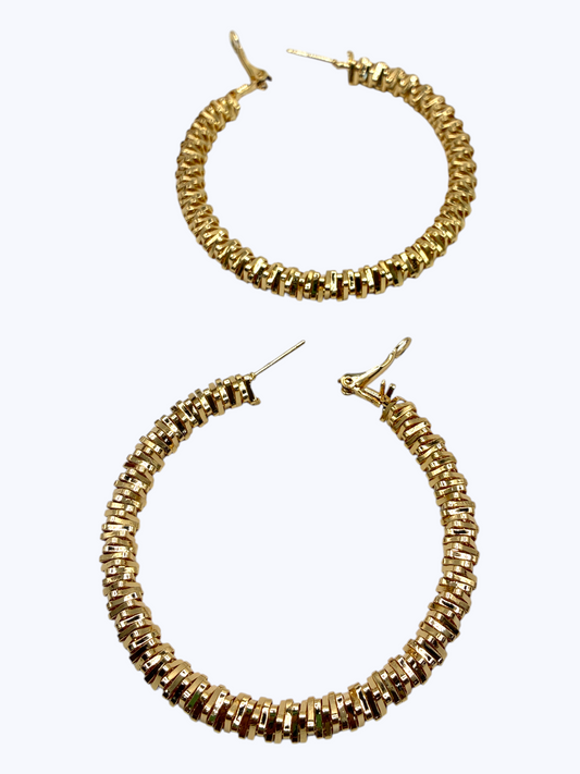 E2491 | ''60MM'' Sparkle Accent Hoop Earrings | KE7363-60