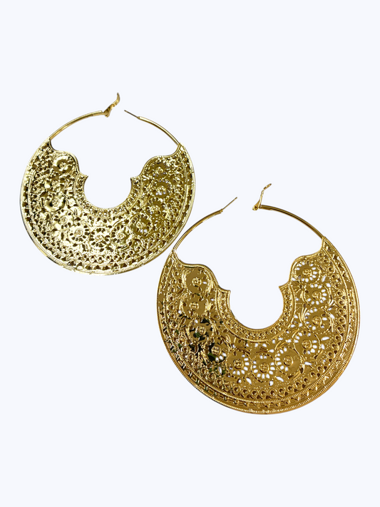 E2519 | Lace Cutout Hoop Earrings | KE2981