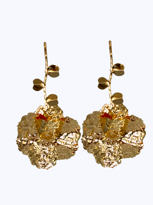 E2527 | Hammered Rose Earrings | ER26162