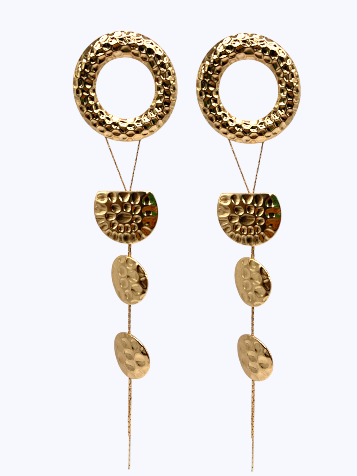 E2533 | Hammered Disc Drop Earrings | ER26168