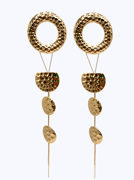 E2533 | Hammered Disc Drop Earrings | ER26168