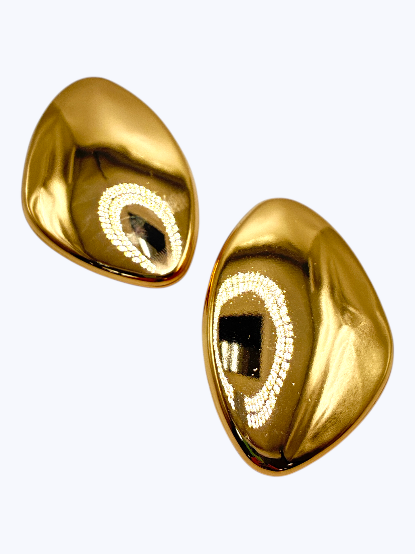 E2530 | Oversized Polished Oval Earrings | ER26165