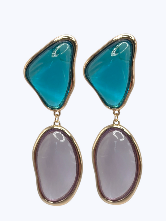 E2540 | Geometric Two-Tone Earrings | ER26175