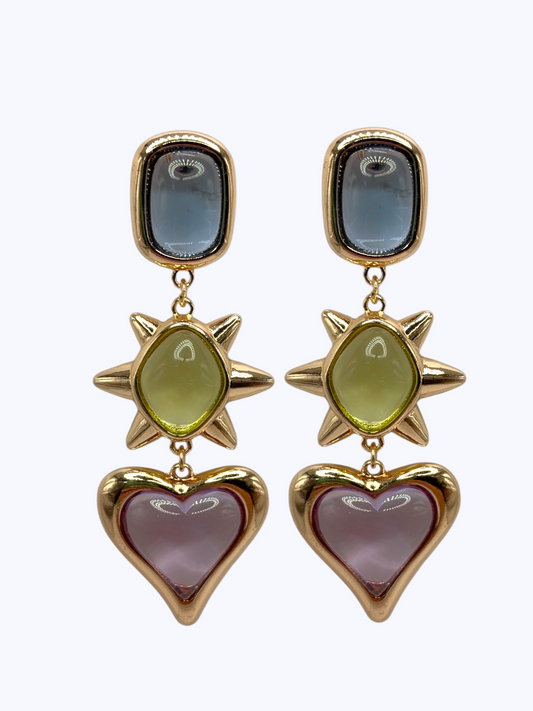 E2539 | Heart Gem Drop Earrings | ER26174