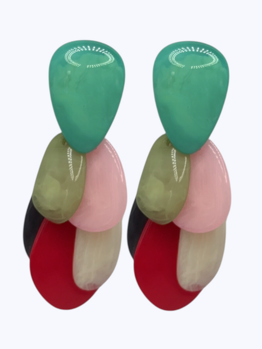 E2541 | Acrylic Multicolor Teardrop Earrings | ER26176