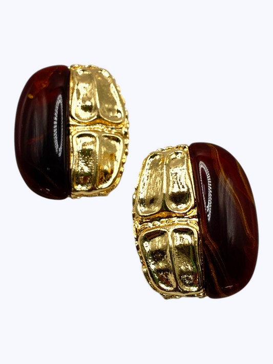E2536 | Acrylic Two-Tone Earrings | ER26171