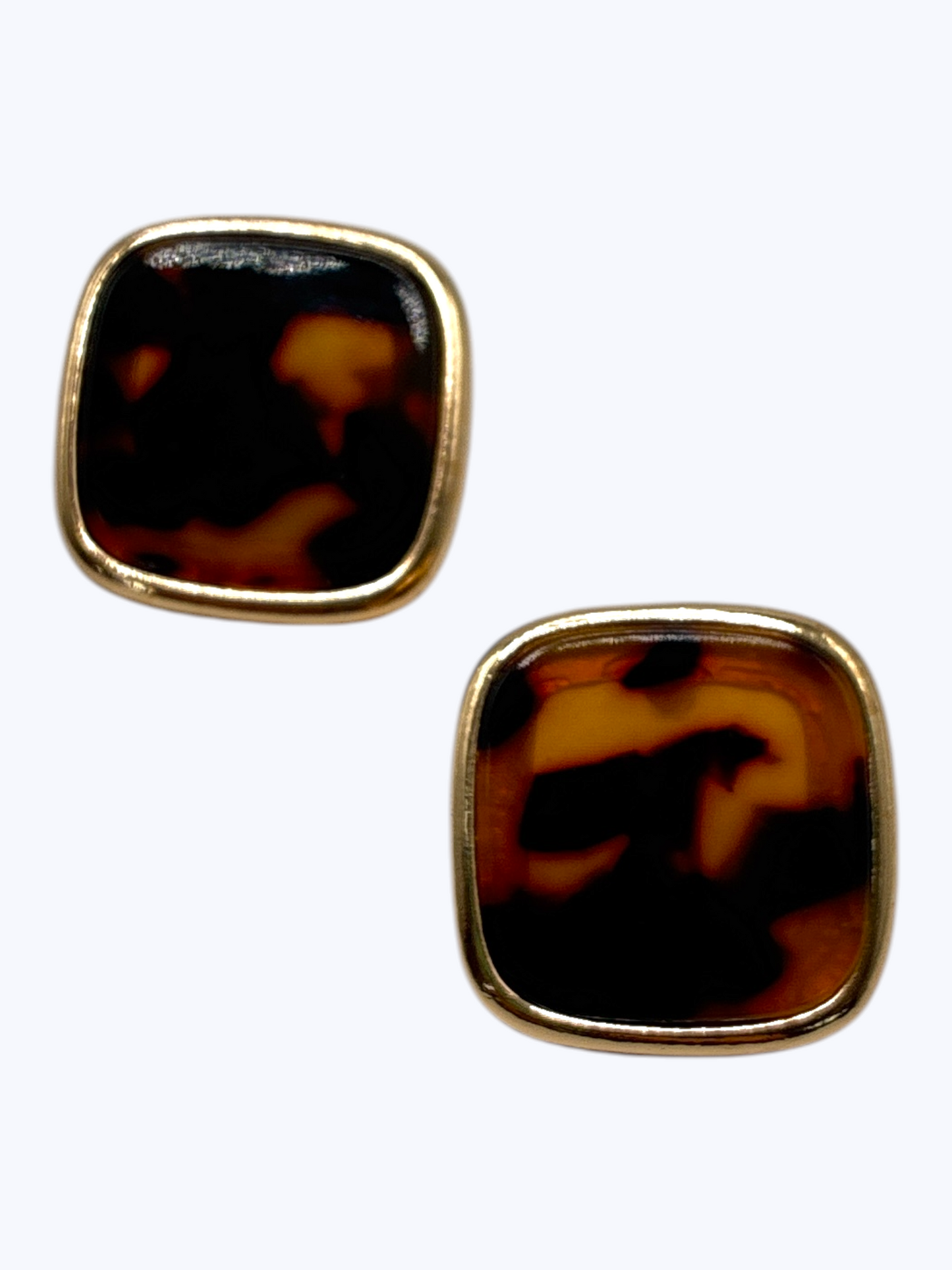 E2549 |Brown Tortoise Square stud Earrings | ER26184