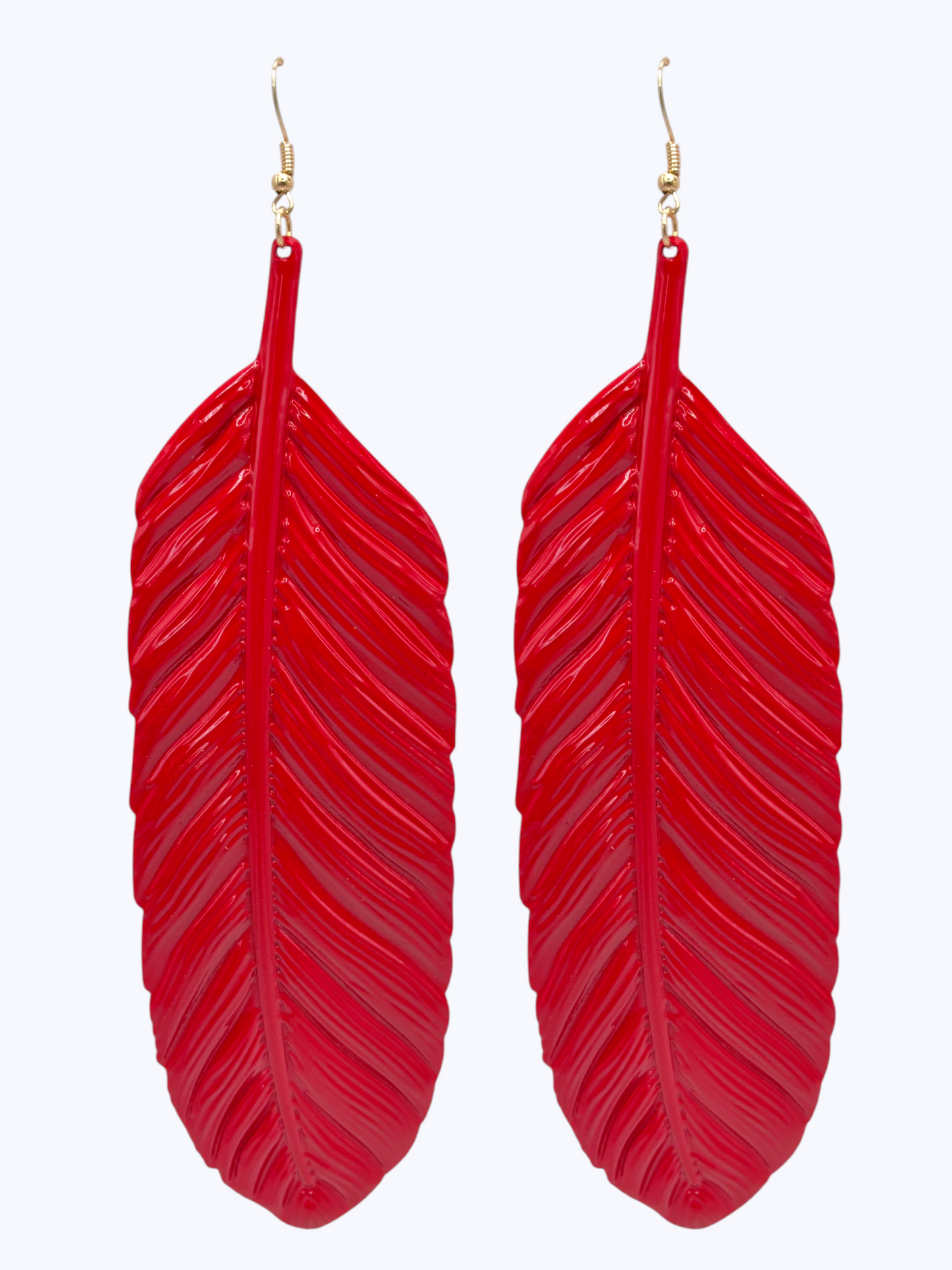 E2547 | Metallic Feather Drop Earrings | ER26182