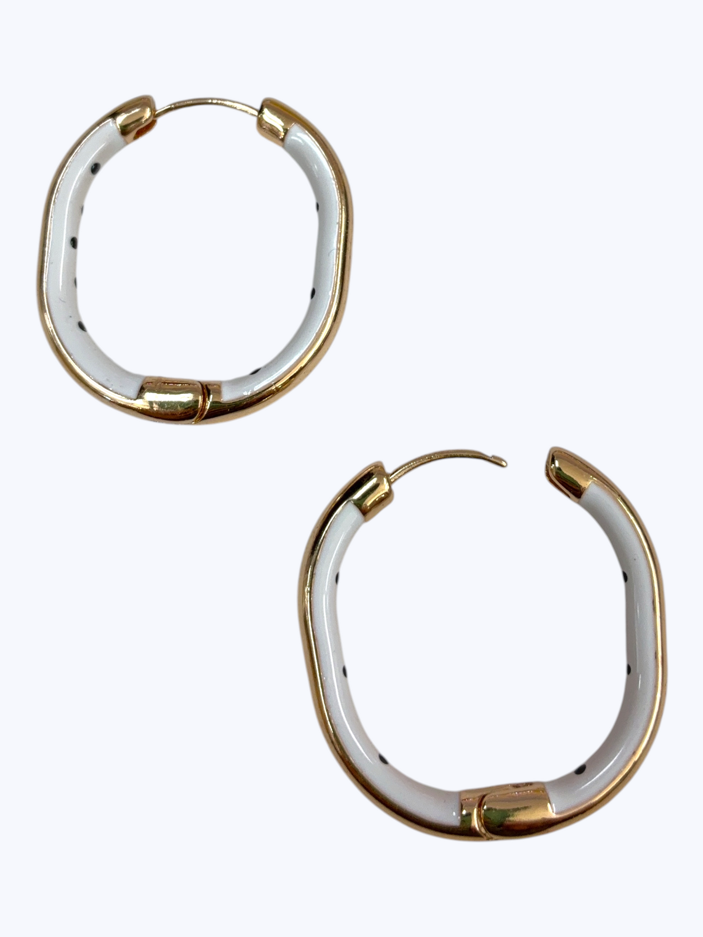 E2466|Enamel Polka Dot Hoop  Earrings |78E5346