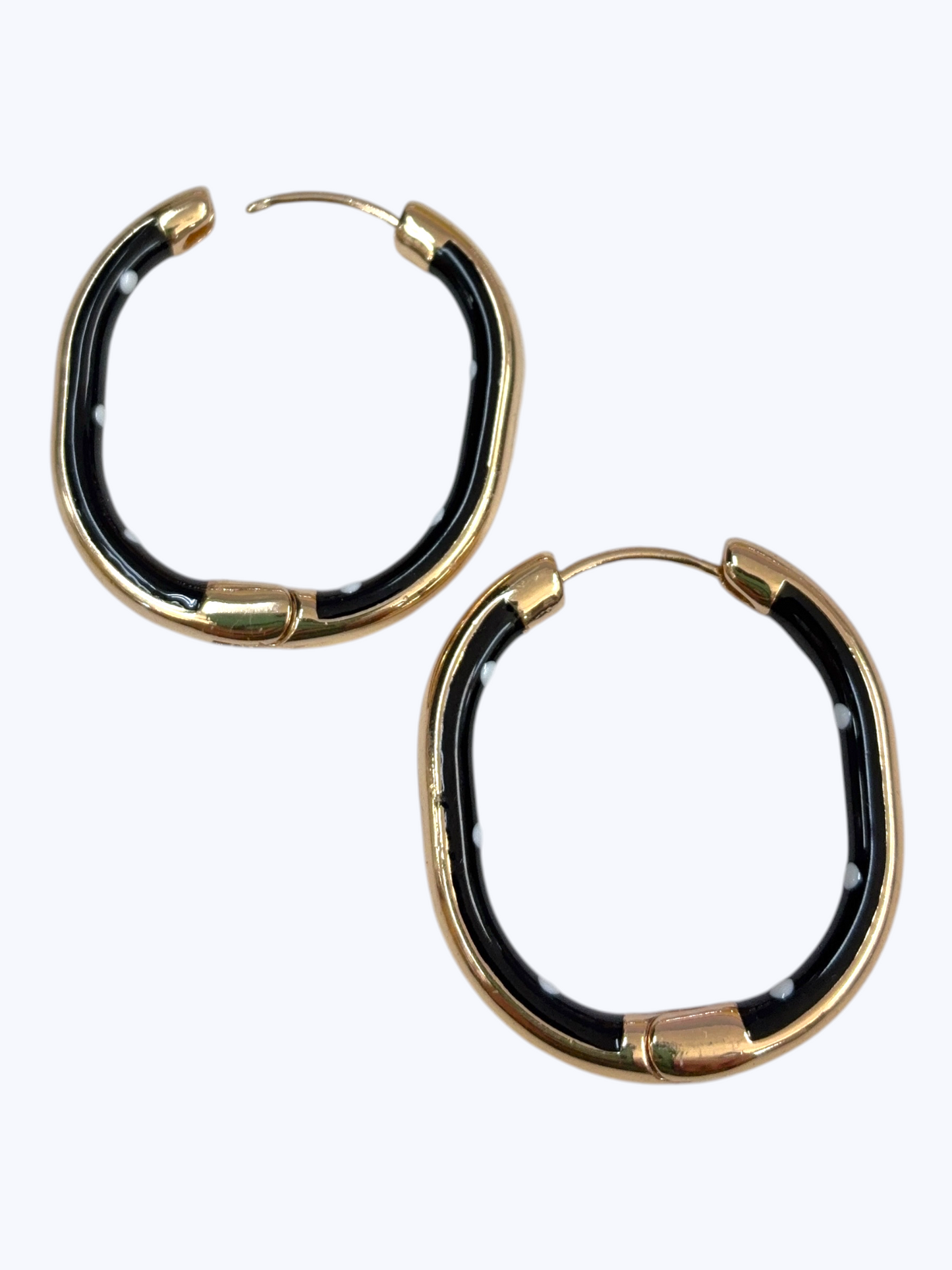 E2466|Enamel Polka Dot Hoop  Earrings |78E5346