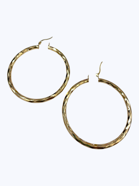 E2488 | Minimal Twist Hoop Earrings | KE7304-60