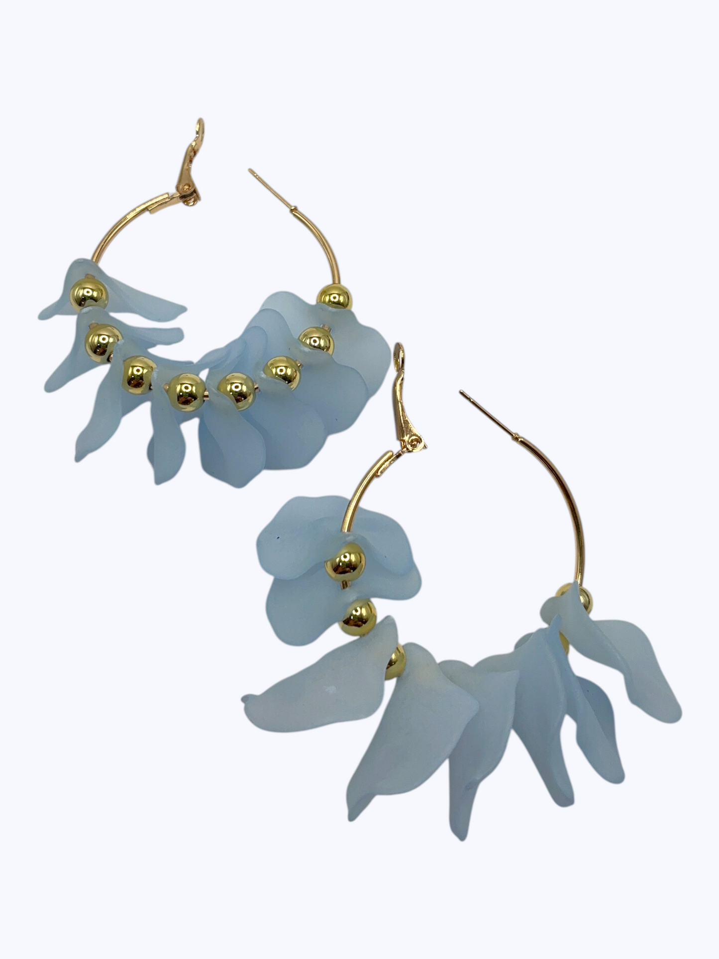E2289 | Abstract Multi color Leaf Hoop Earrings | KE2972