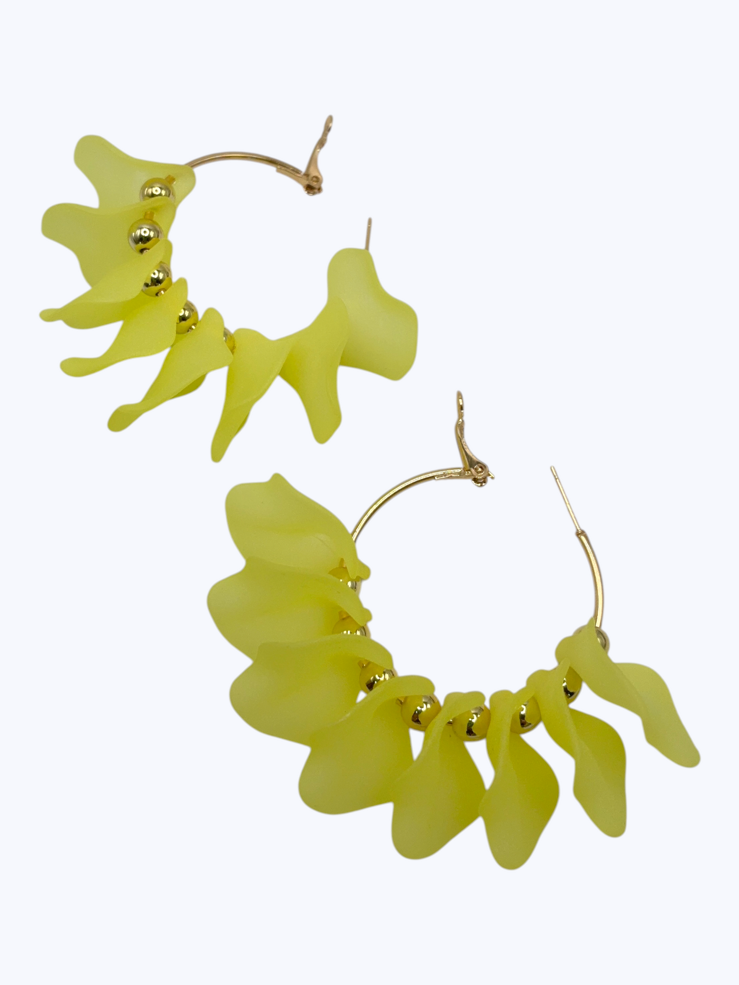 E2289 | Abstract Multi color Leaf Hoop Earrings | KE2972