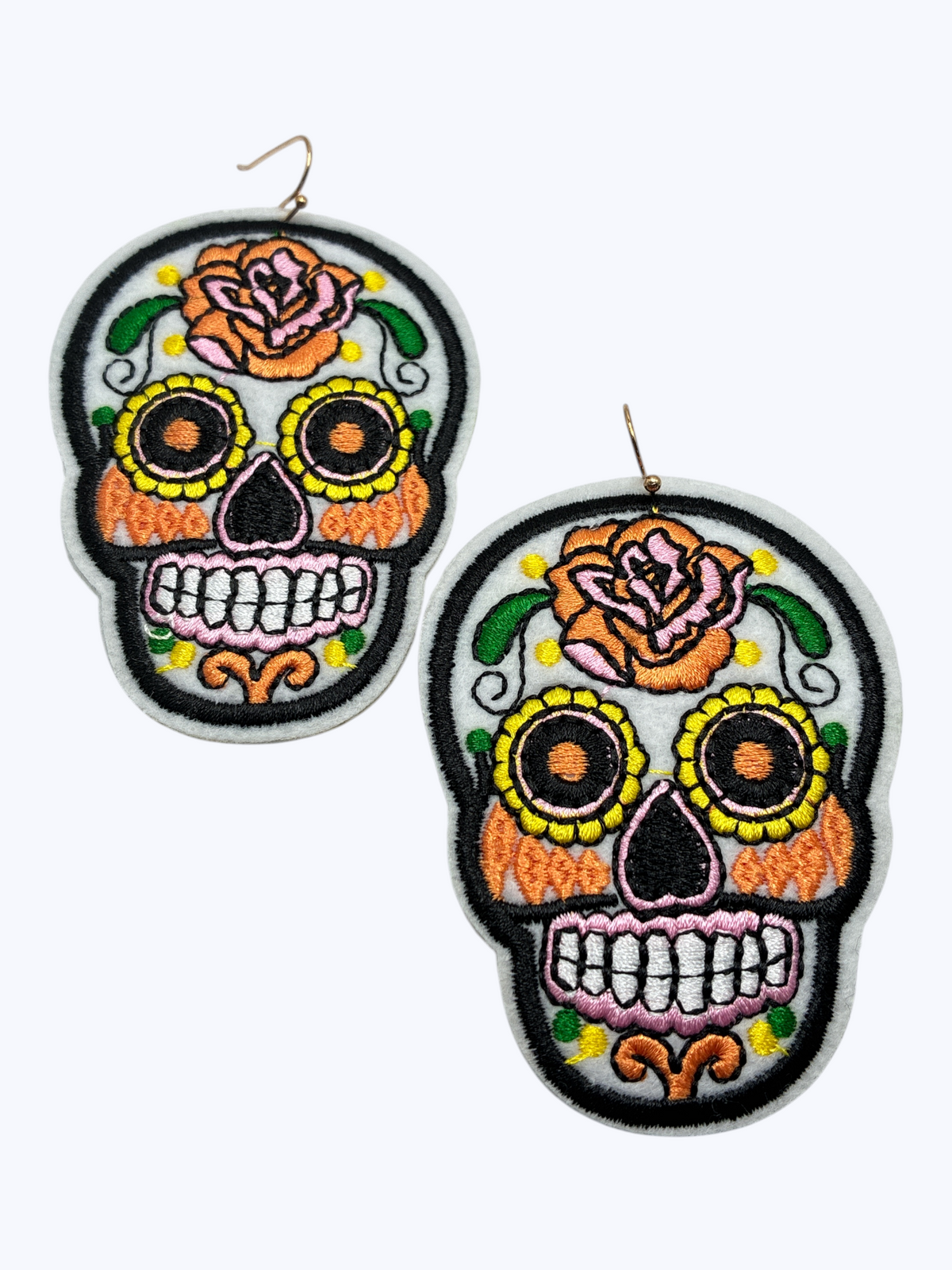 E1305 ME10866 Sugar Skull Drop Dangle Earrings