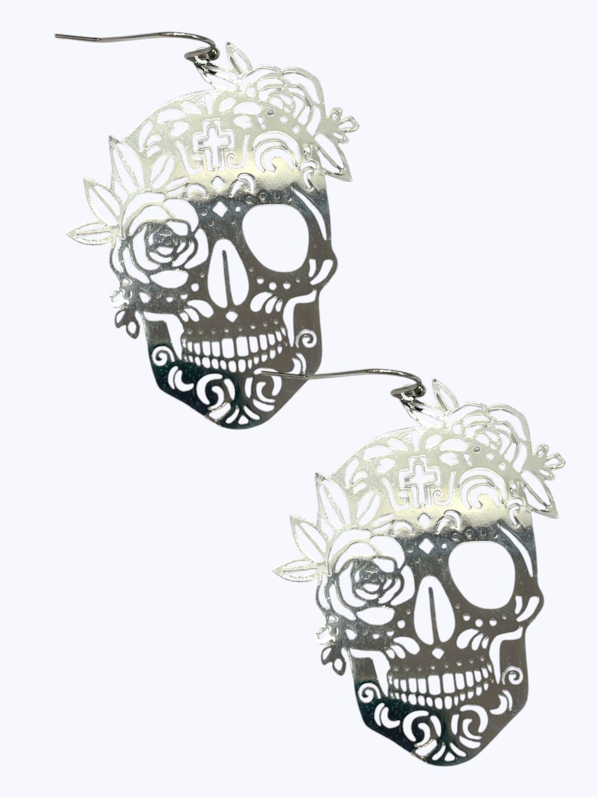 E1304 ME10960 Skull Drop Dangle Earrings