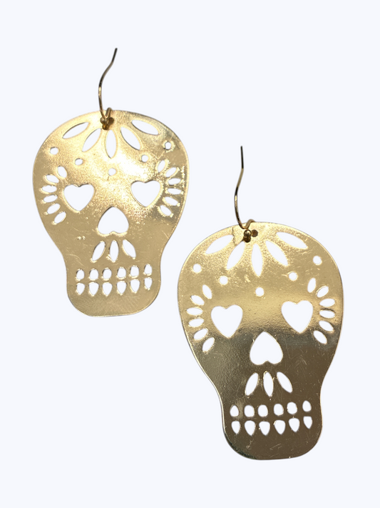 E1306 ME10161 Skull Drop Dangle Earrings
