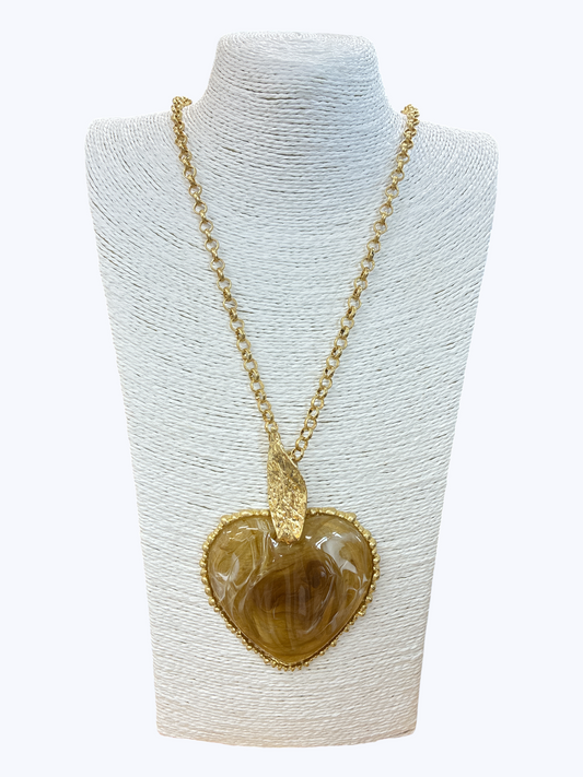 N5282 | Oversized Heart Pendant Necklace |  KS2281