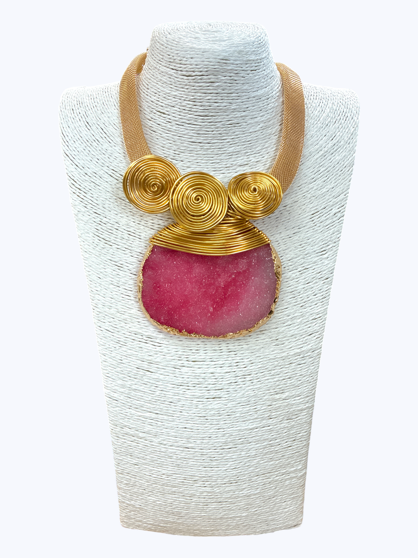 Druzy Pendant Statement Necklace | N5277