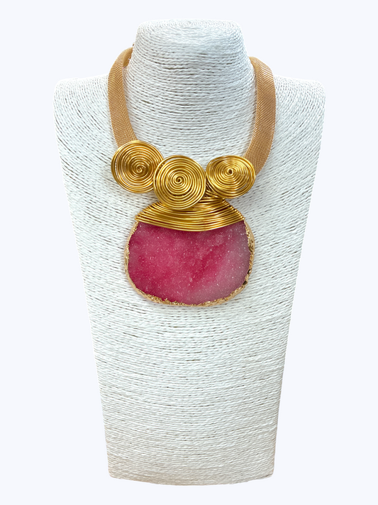 N5277 | Druzy Pendant Statement Necklace | KS2214