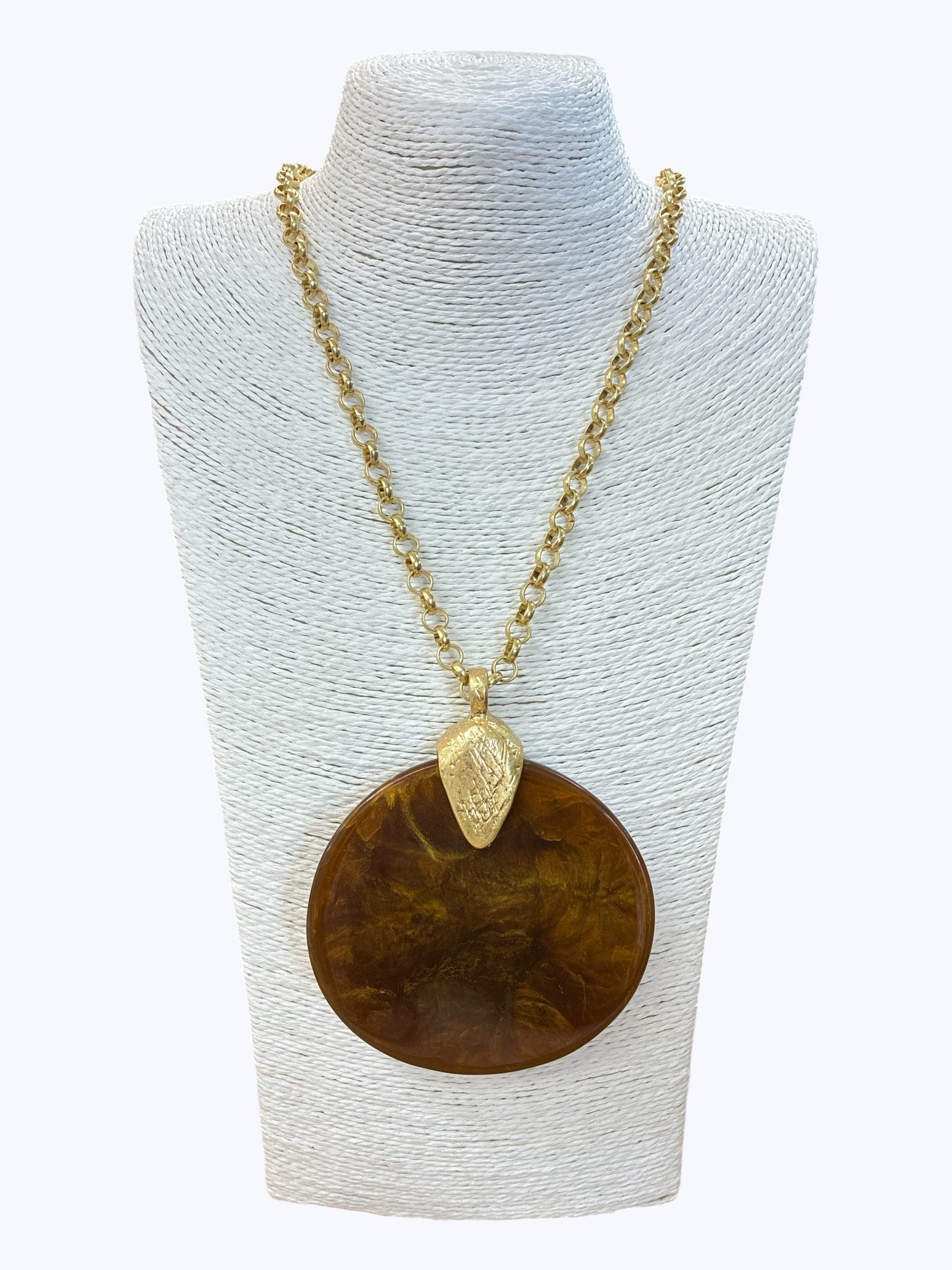 Oversized Disc Pendant Necklace | N5284
