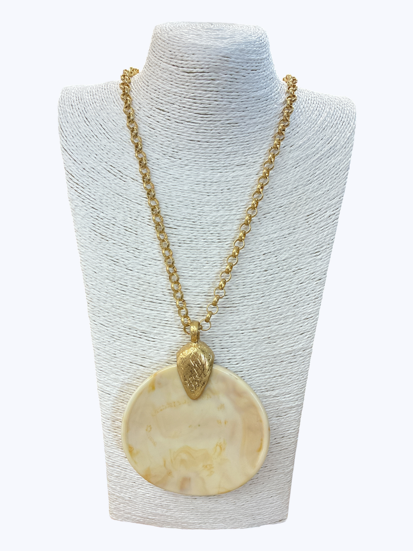 Oversized Disc Pendant Necklace | N5284