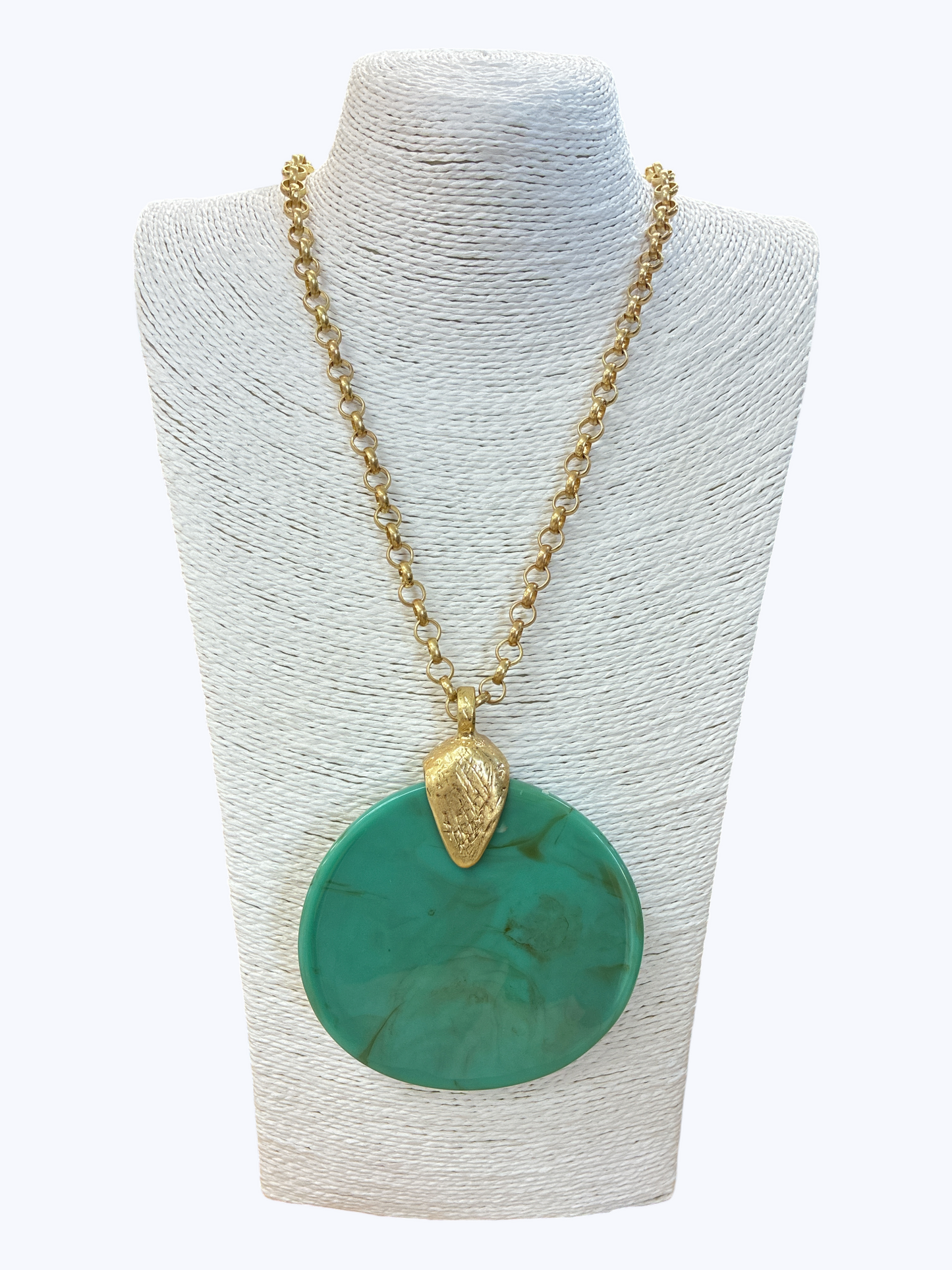 Oversized Disc Pendant Necklace | N5284