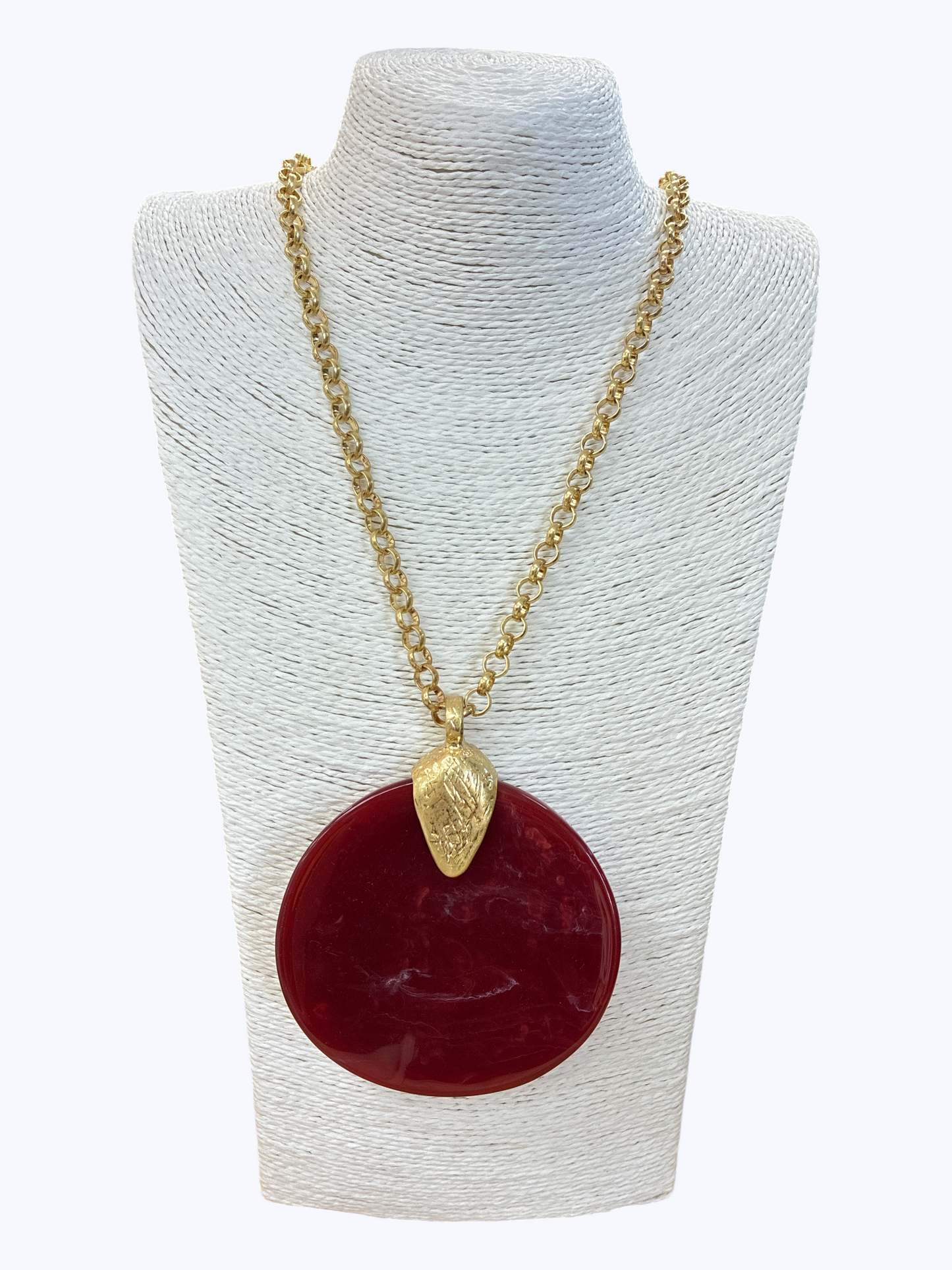 Oversized Disc Pendant Necklace | N5284