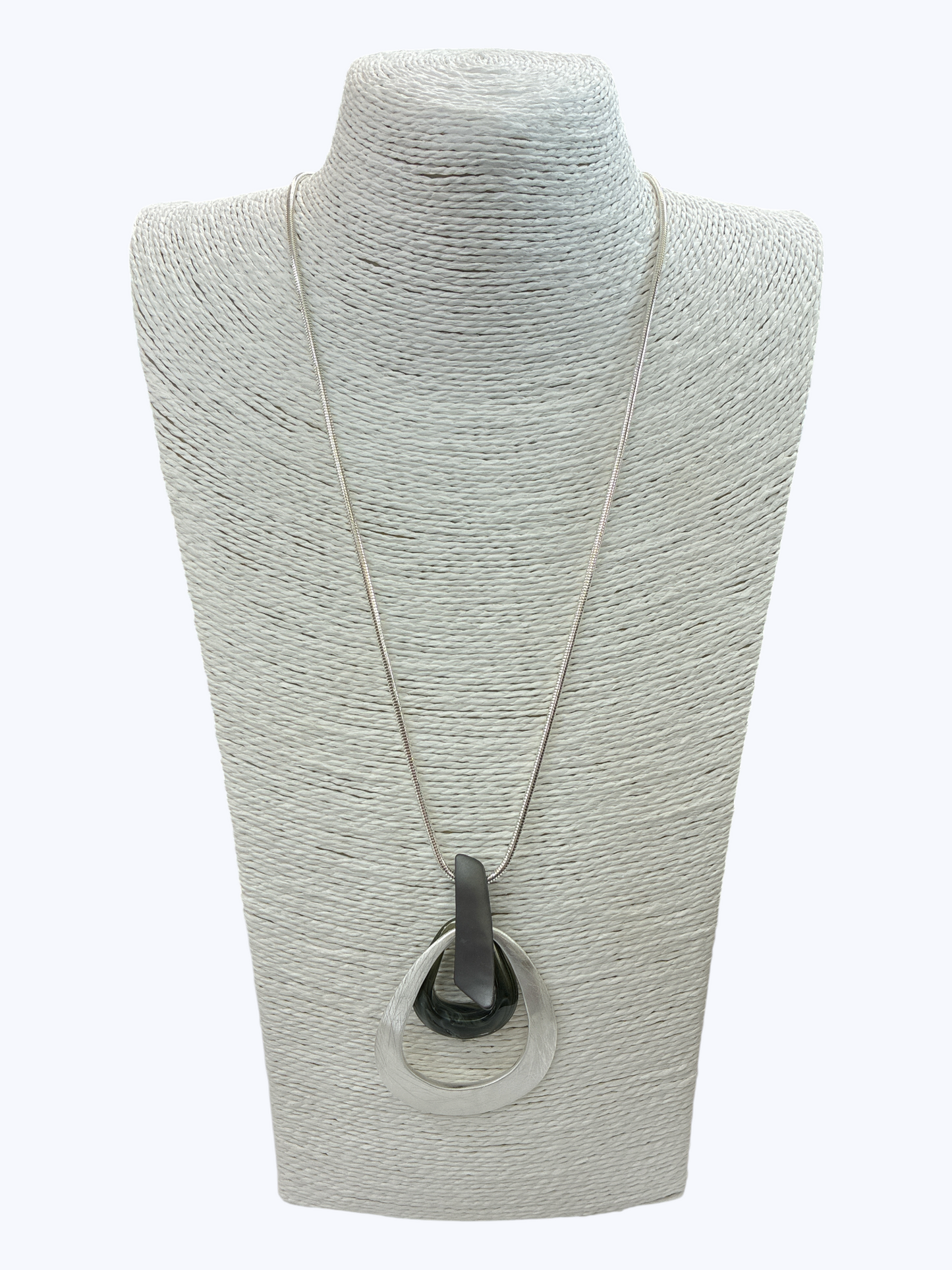 Hammered Pendant Long Necklace - N5301