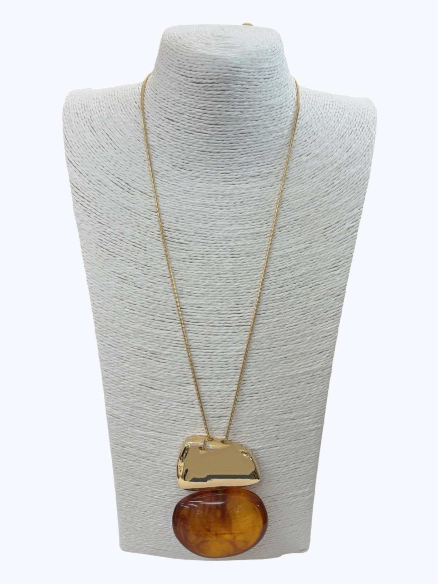 Resin Stone Long Pendant Necklace - N5296