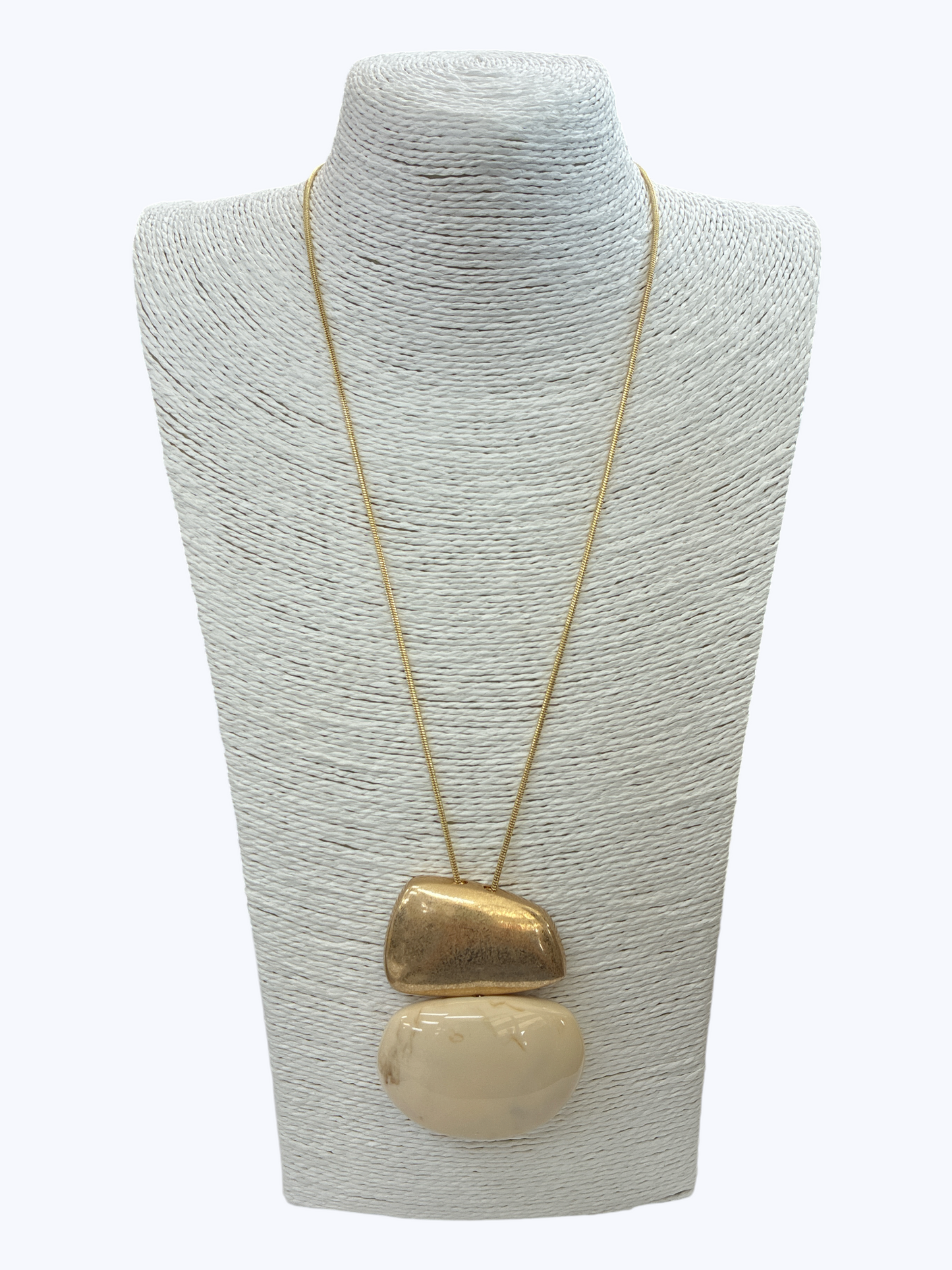 Resin Stone Long Pendant Necklace - N5296