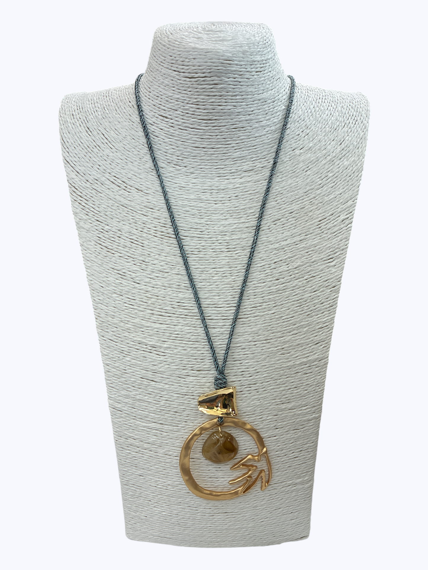 Matte Gold Circle Long Necklace - N5208