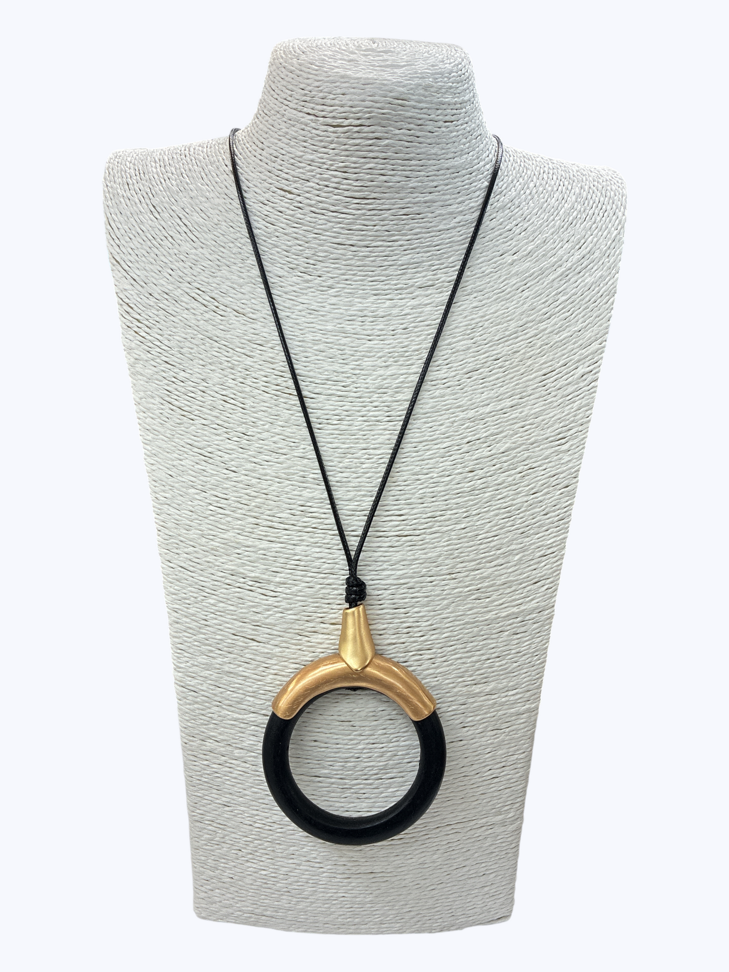 Modern Wooden Ring Pendant Necklace - N5329
