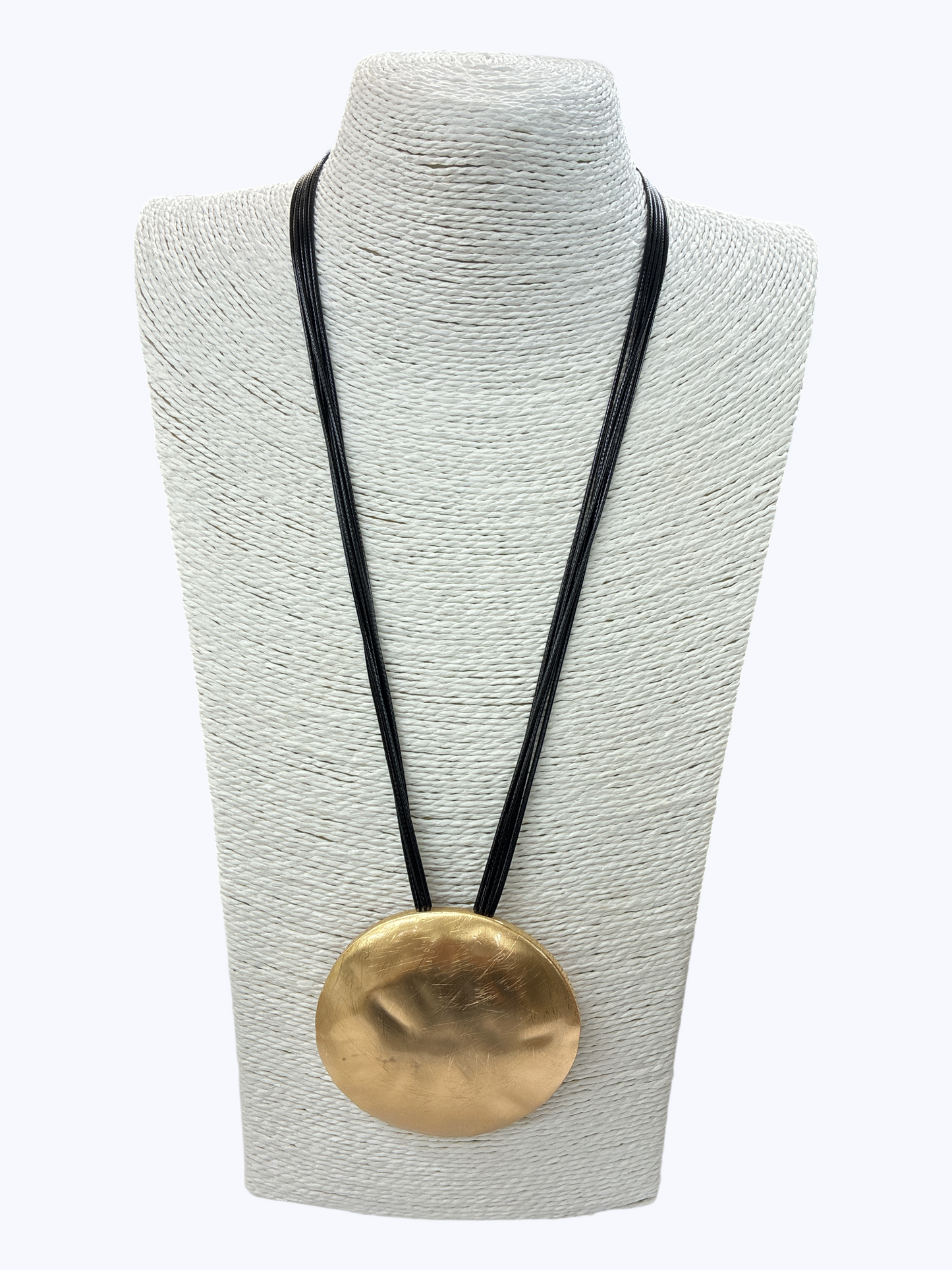 Hammered Disc Long Necklace - N5325