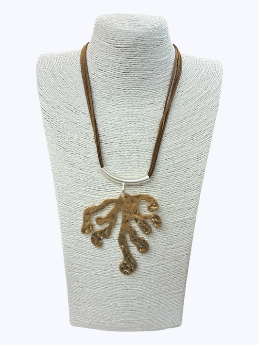 Hammered Tree Long Necklace - N5323