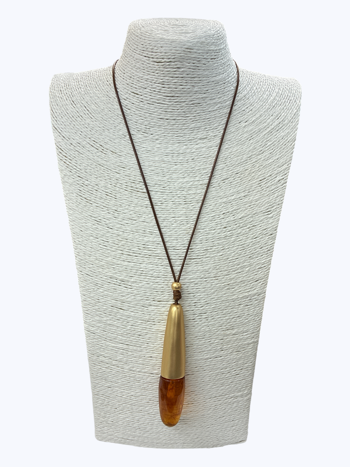 Brown Gold Pendant Long Necklace - N5322
