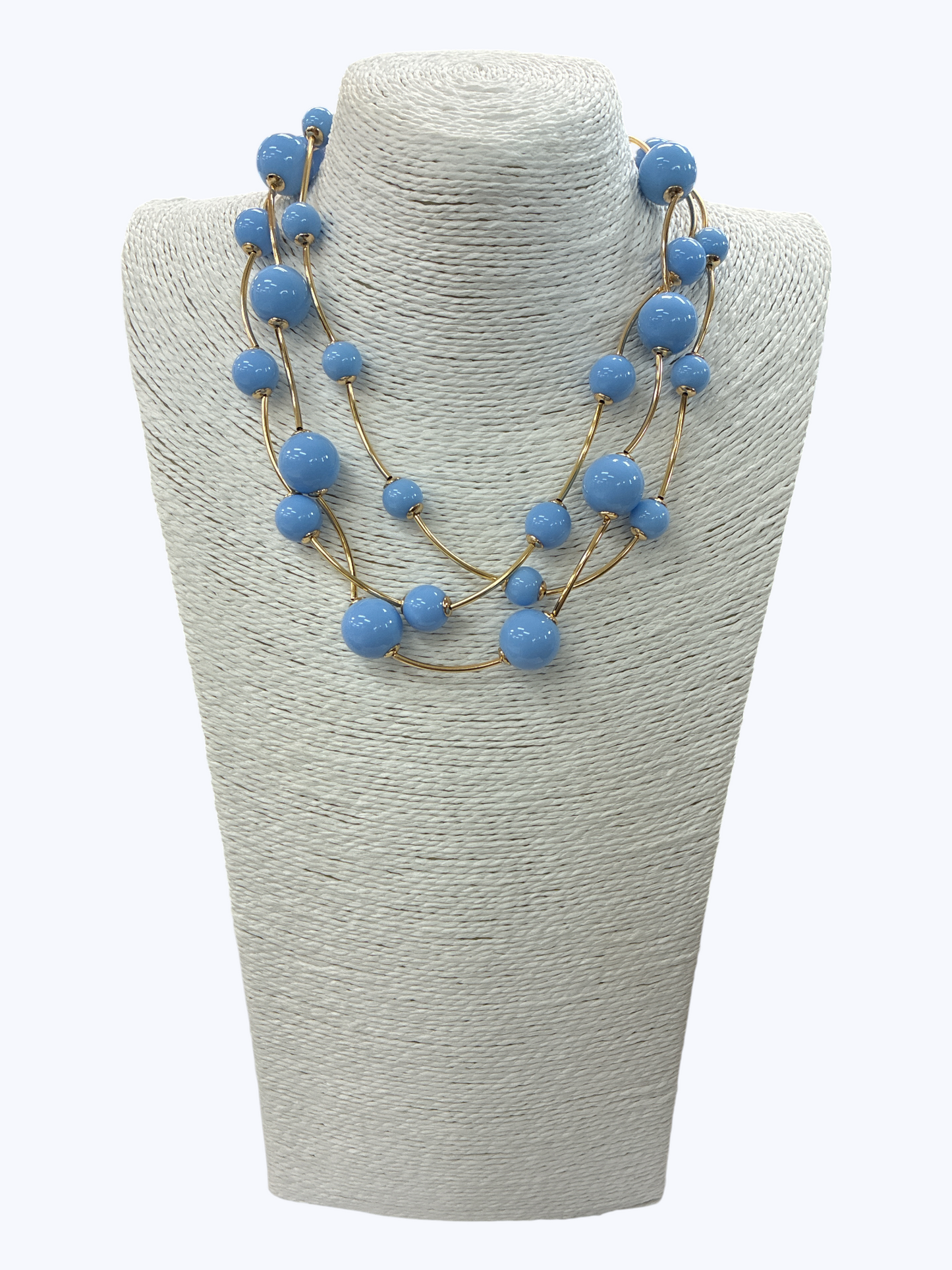 Triple Layer Ball Beaded Necklace - N5193