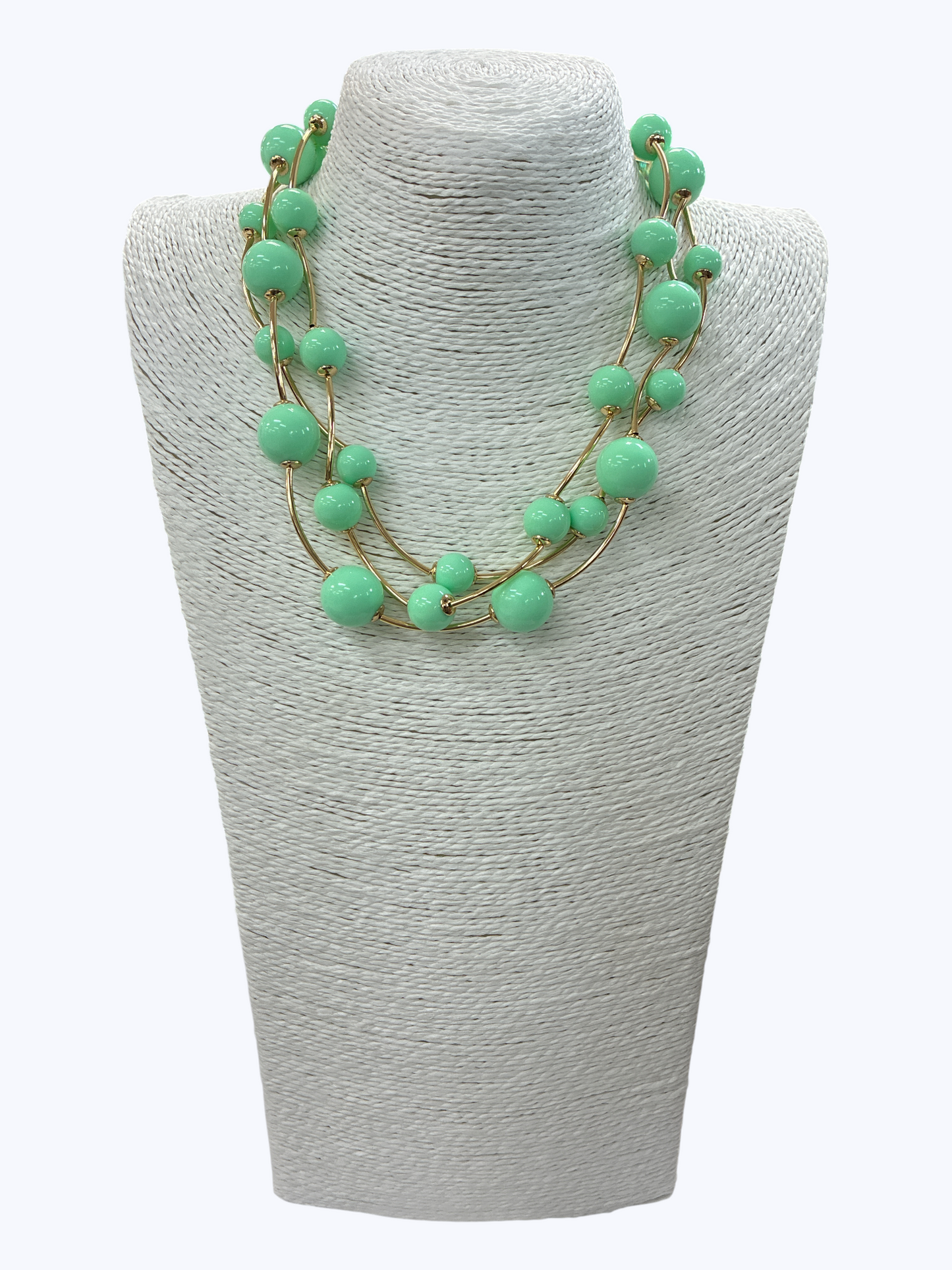 Triple Layer Ball Beaded Necklace - N5193