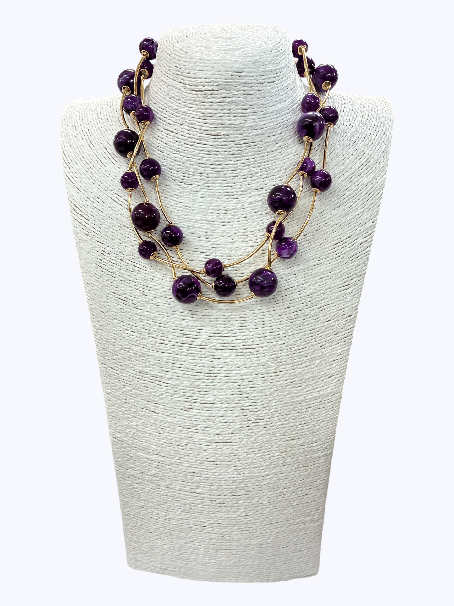 Multi Layer Ball Beaded Necklace - N5294