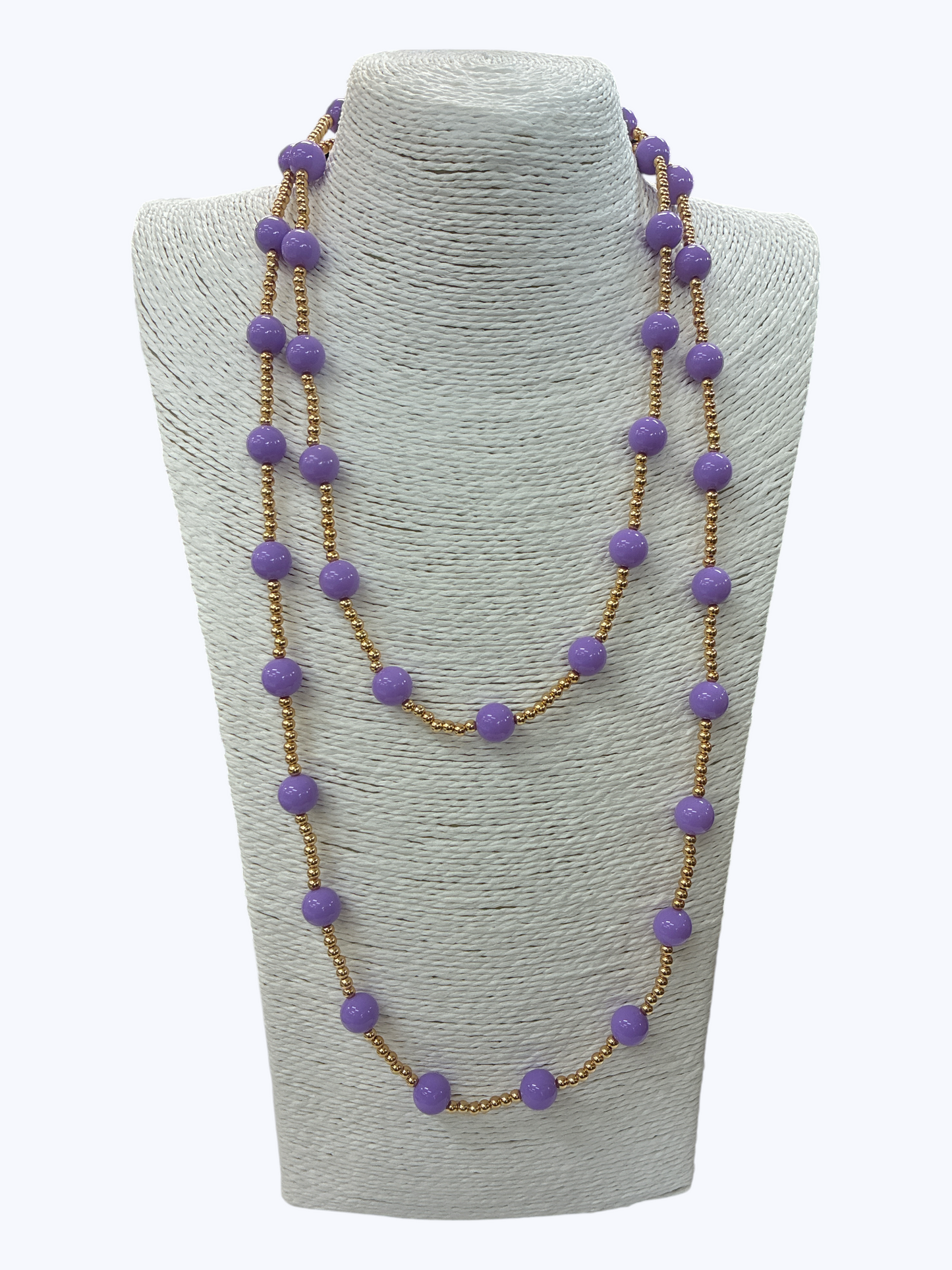 Double Layer Ball Beaded Necklace - N5295