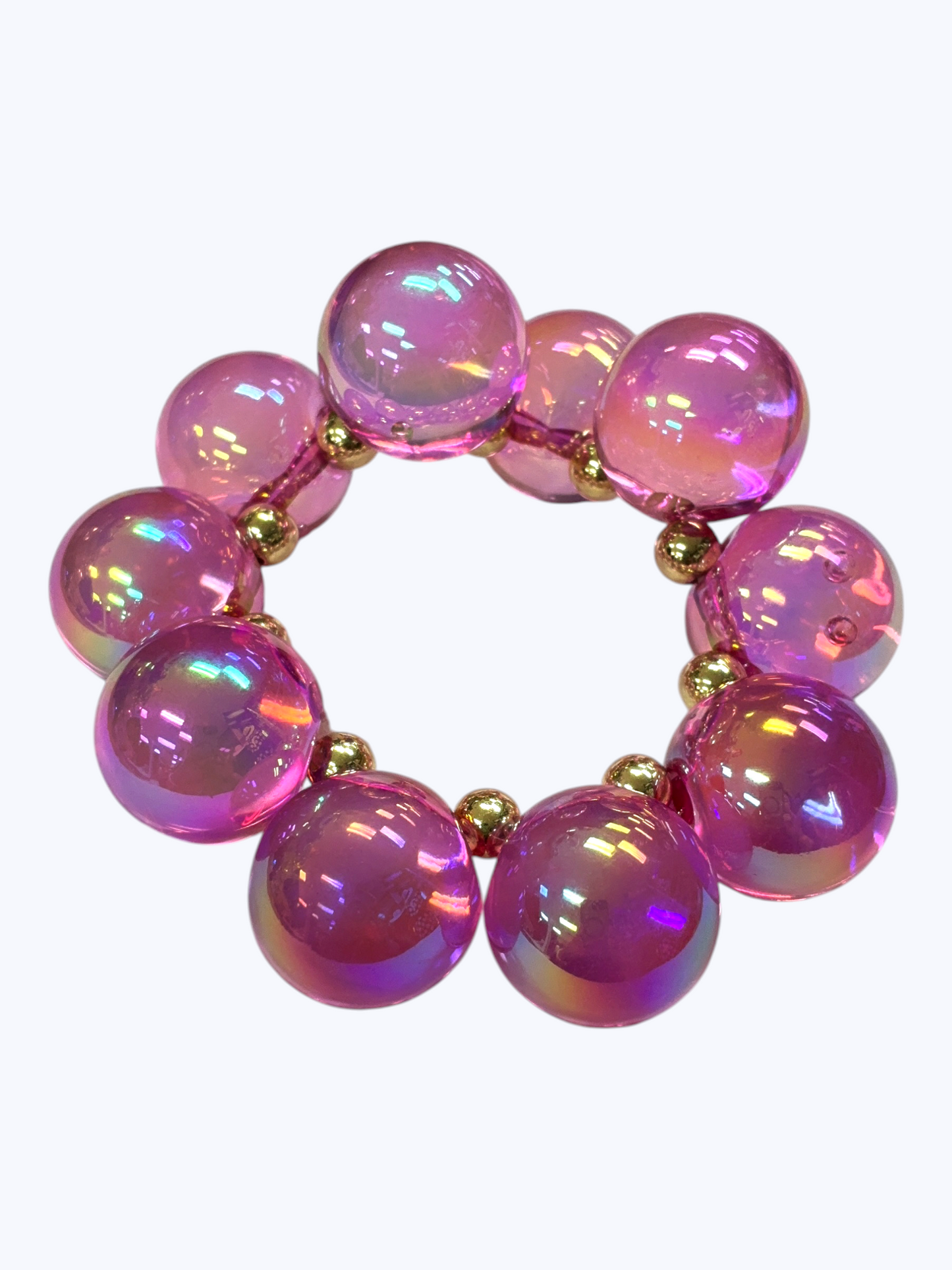 Holographic Acrylic Bead Bracelet - B0536
