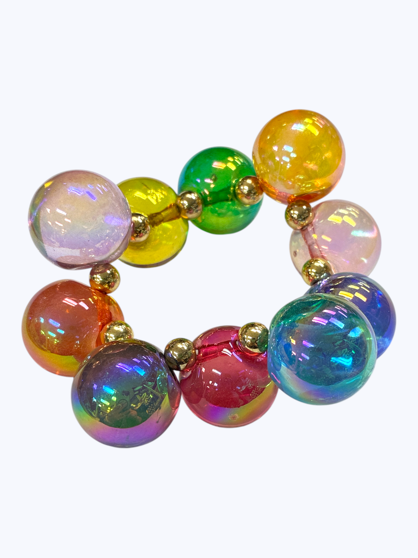Holographic Acrylic Bead Bracelet - B0536