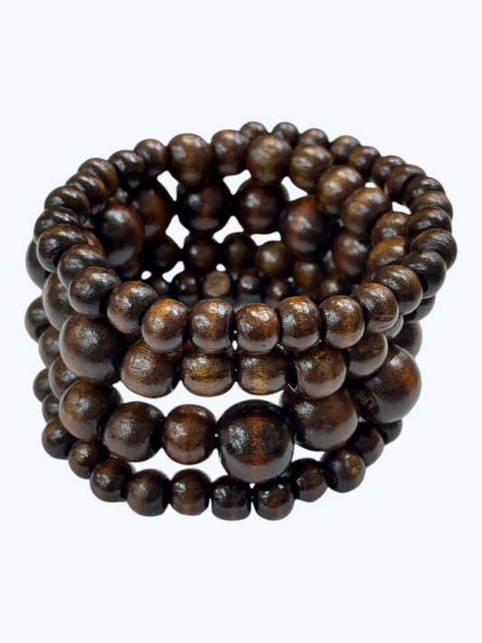Multi-Strand Wooden Wrap Bracelet - B0544