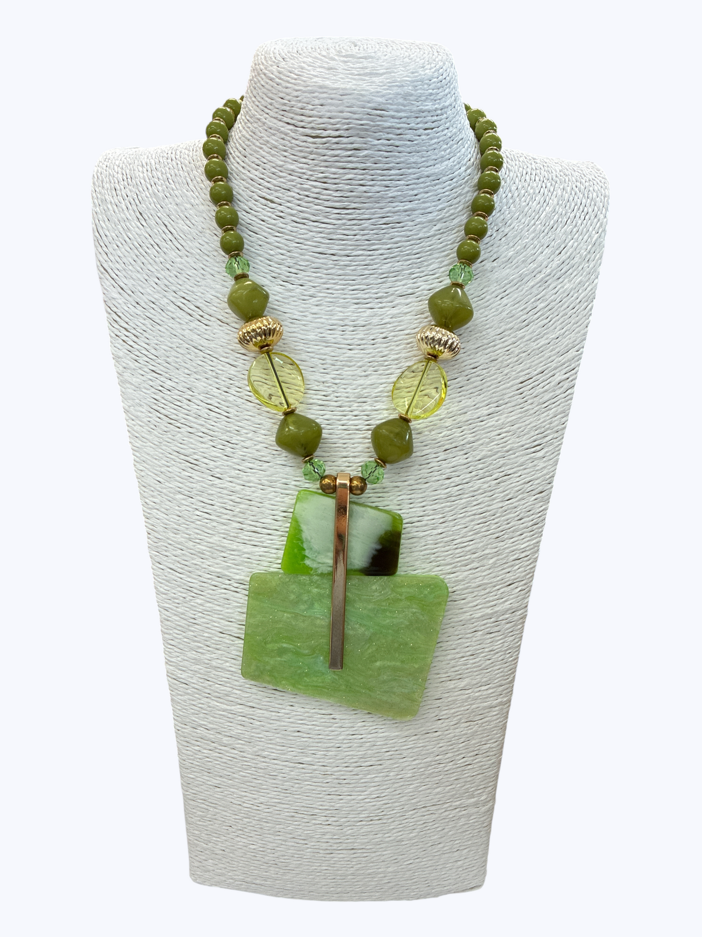 Marble Resin Beaded Necklace - N5336