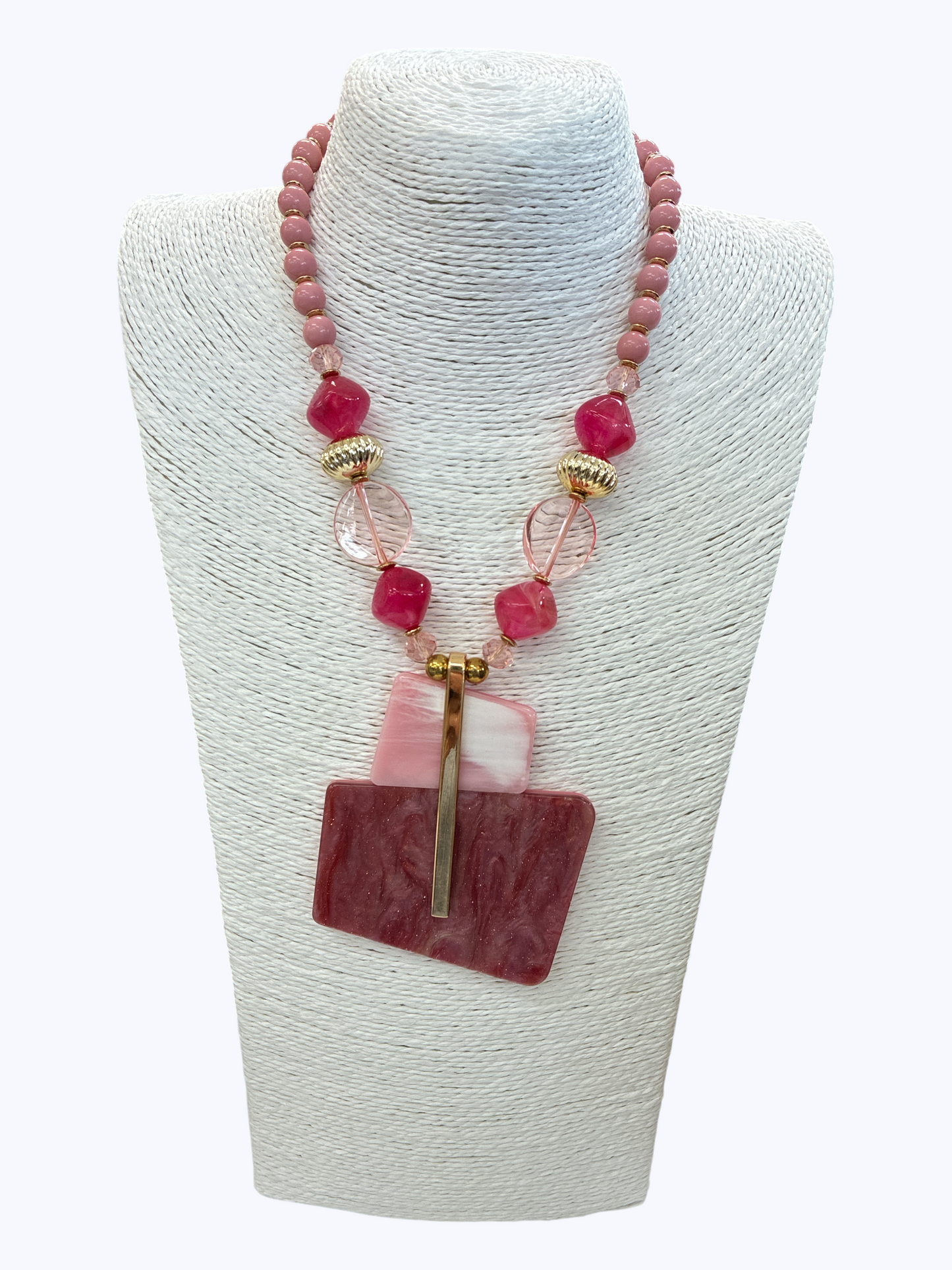 Marble Resin Beaded Necklace - N5336