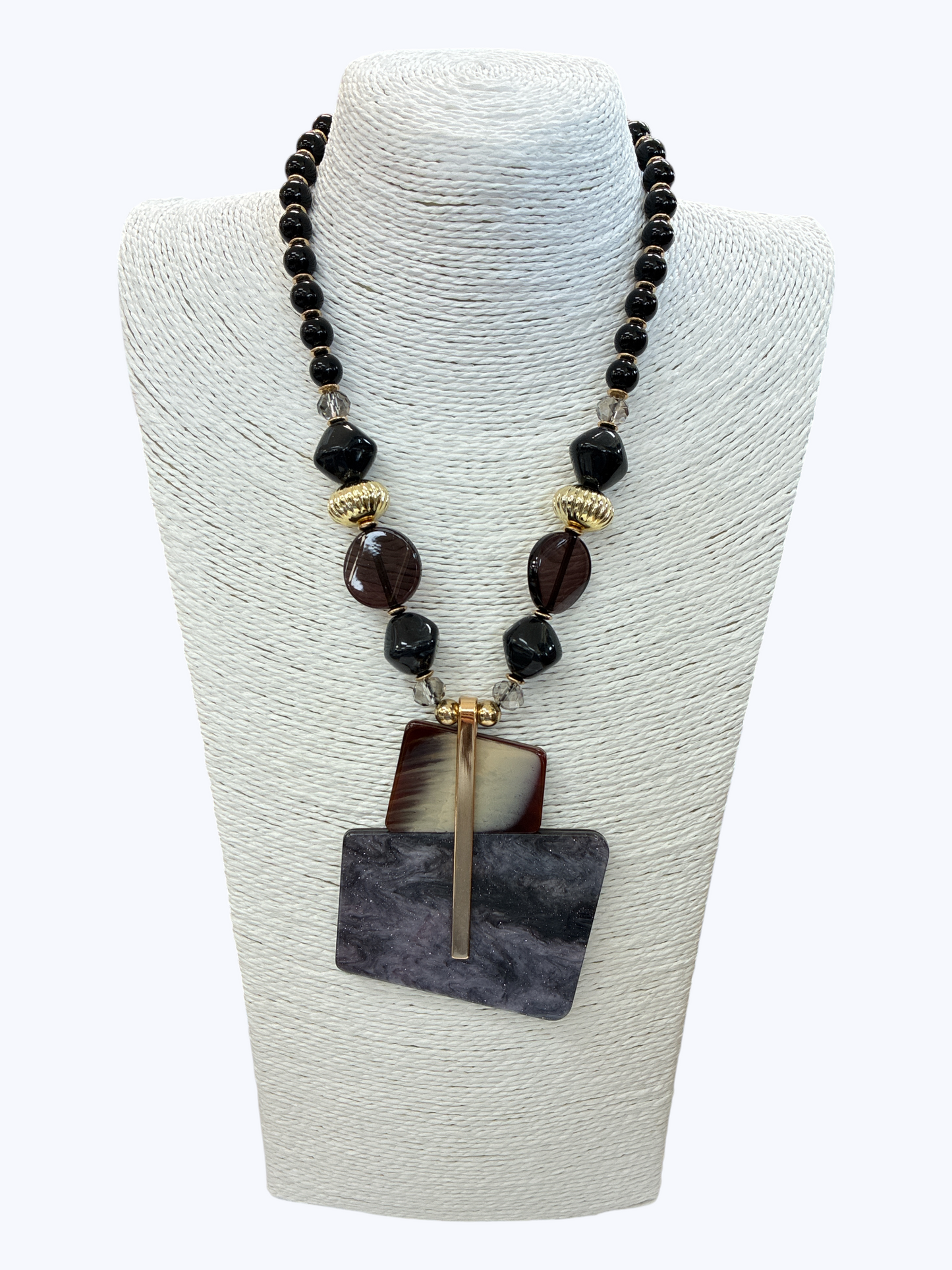 Marble Resin Beaded Necklace - N5336